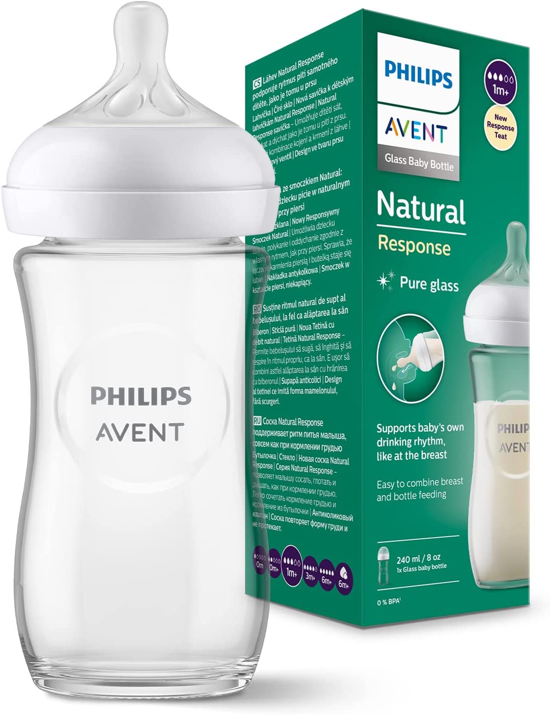AVENT Butelka Natural Response szklana 240ml 933/01
